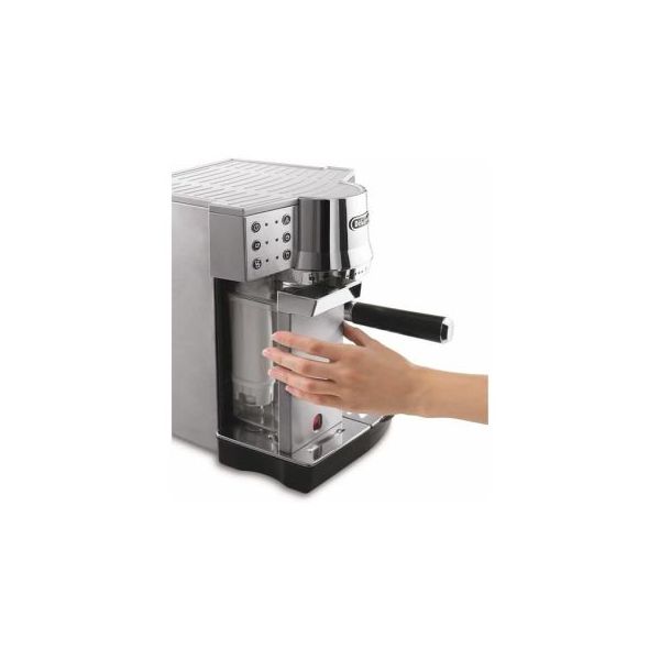 Delonghi Pump Espresso Coffee Machine, 15 Bar, Silver - EC 850.M